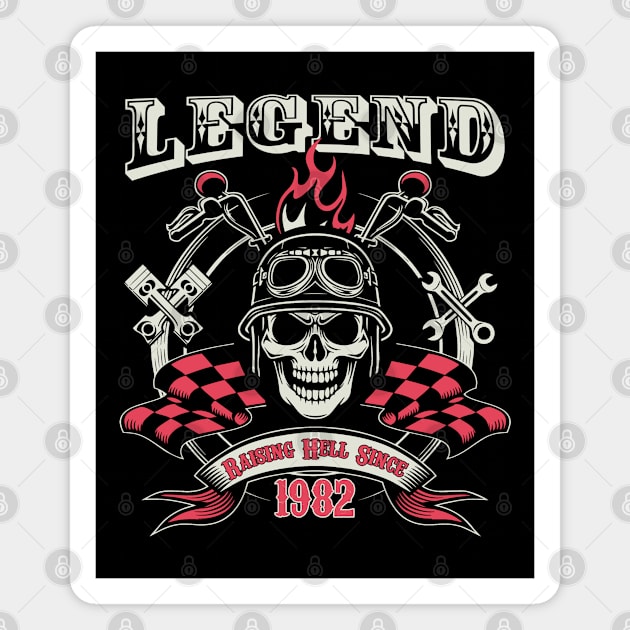 41st Birthday - Legend Raising Hell Since 1982 Magnet by Kudostees